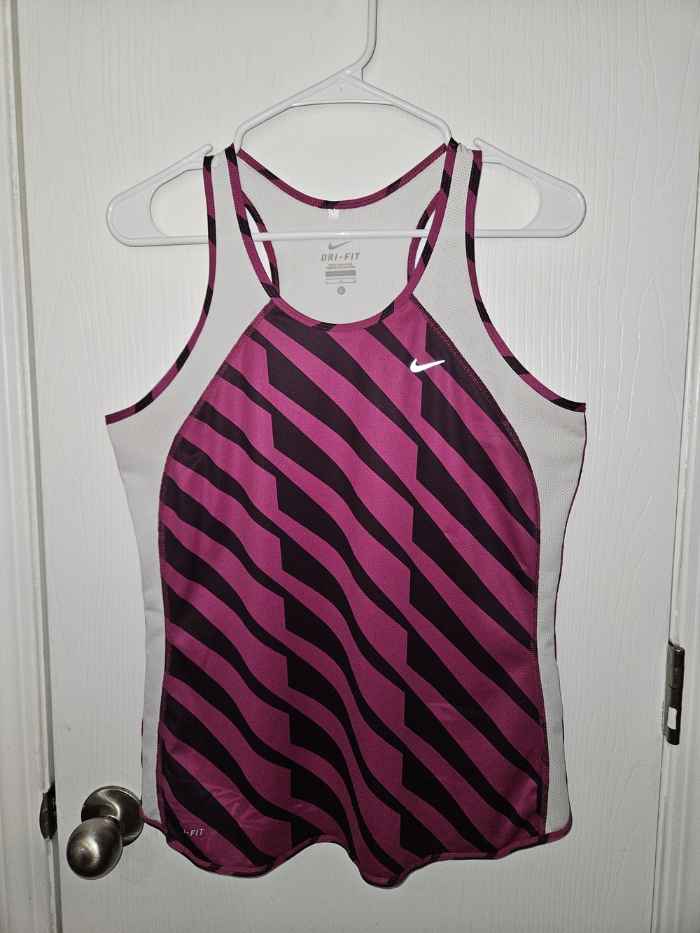 Nike Women's Pink and Black Dri-FIT Tank Top